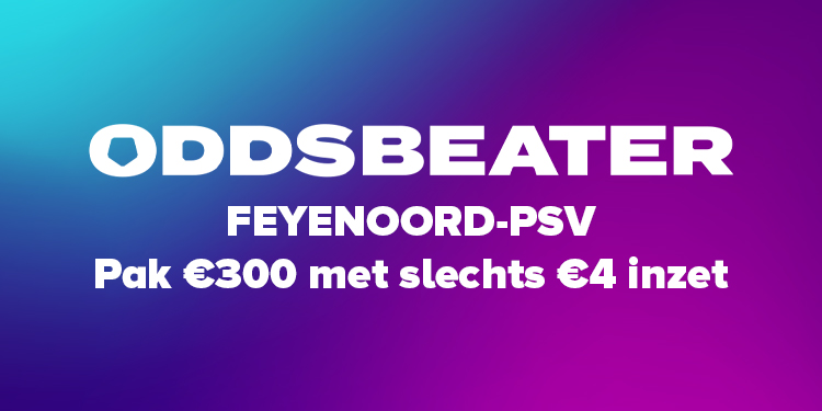 Feyenoord-PSV: Pak €300 met €4 inzet